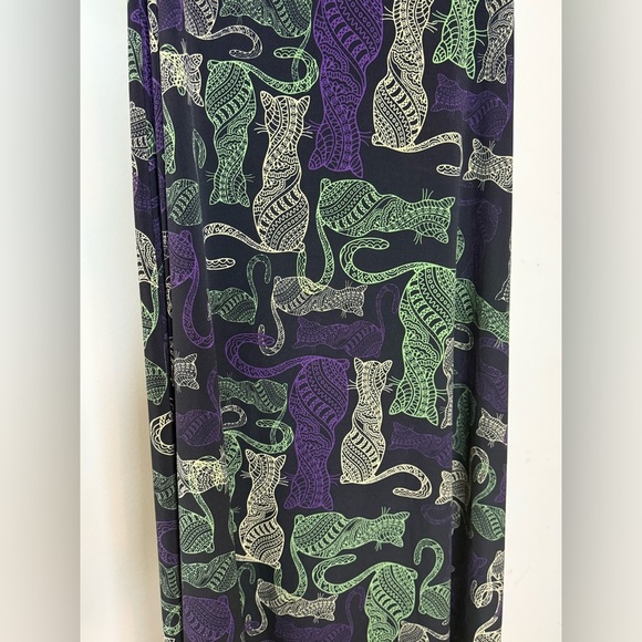 LuLaRoe cat maxi skirt cat lovers long skirt black Stretch material Small Medium - Picture 6 of 7